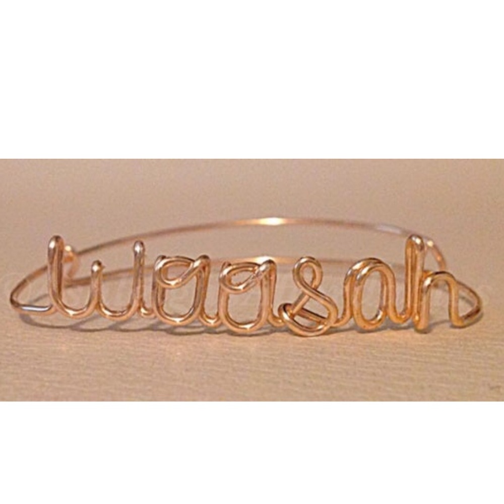 Handmade Custom Wire “Woosah” Bracelet - Picture 3 of 4